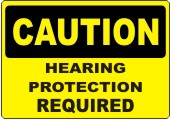 Caution Hearing Protection Required safety sign