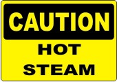 Caution Hot Steam safety sign