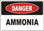 Danger Ammonia safety sign