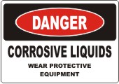 Danger Corrosive Liquids safety sign