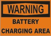 Warning Battery Charging Area safety sign