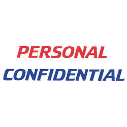 2029 – PERSONAL CONFIDENTIAL Two-Color Stock Stamp
