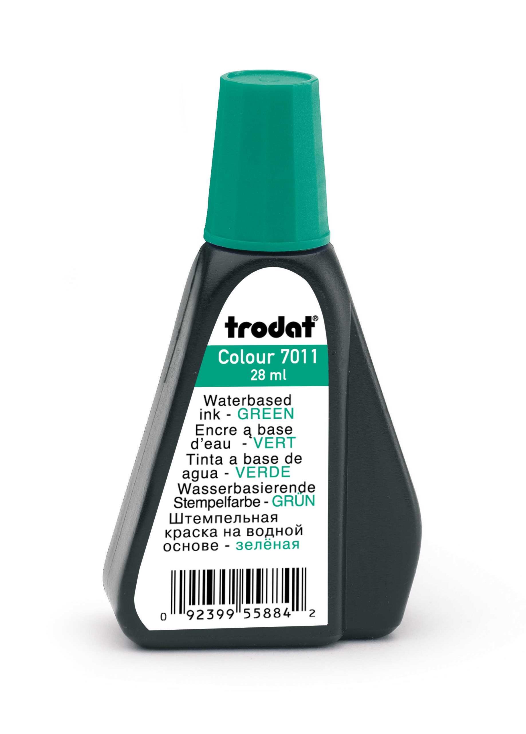  Trodat Green Ink Bottle - 28 ml - Replacement Ink for