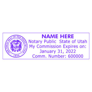 UTAH Rectangular Notary Stamp Self-Inking