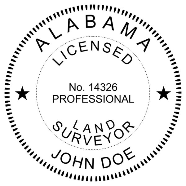 ALABAMA Pre-inked Licensed Land Surveyor Stamp