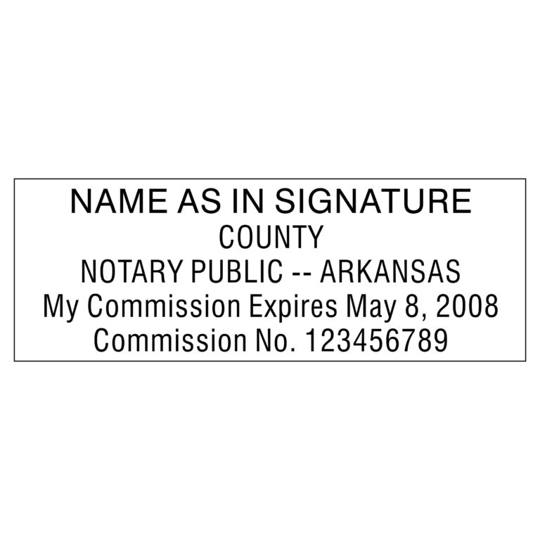 Arkansas Notary Stamp Winmark Stamp And Sign Stamps And Signs 9379