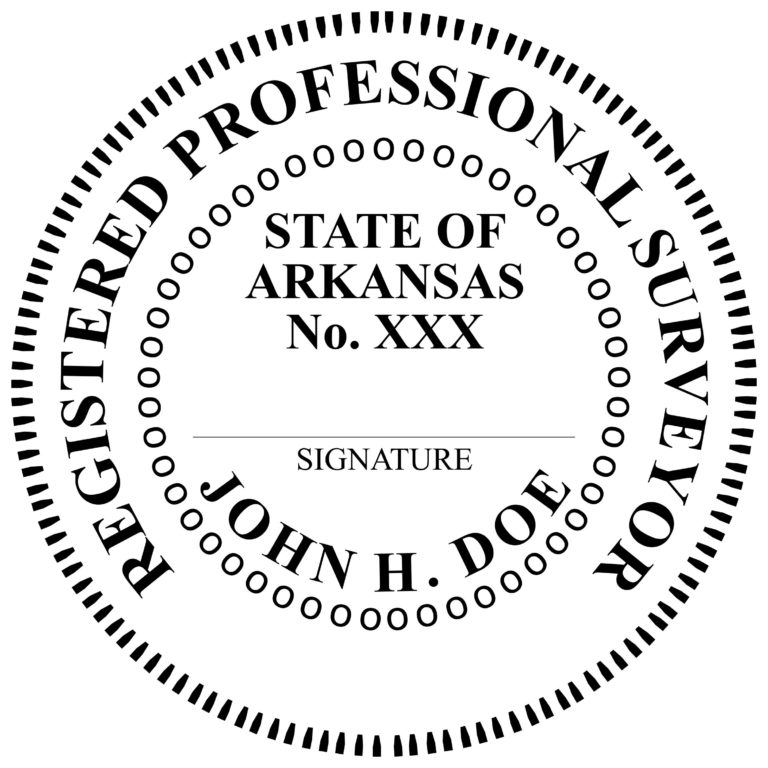 ARKANSAS Preinked Registered Professional Land Surveyor Stamp