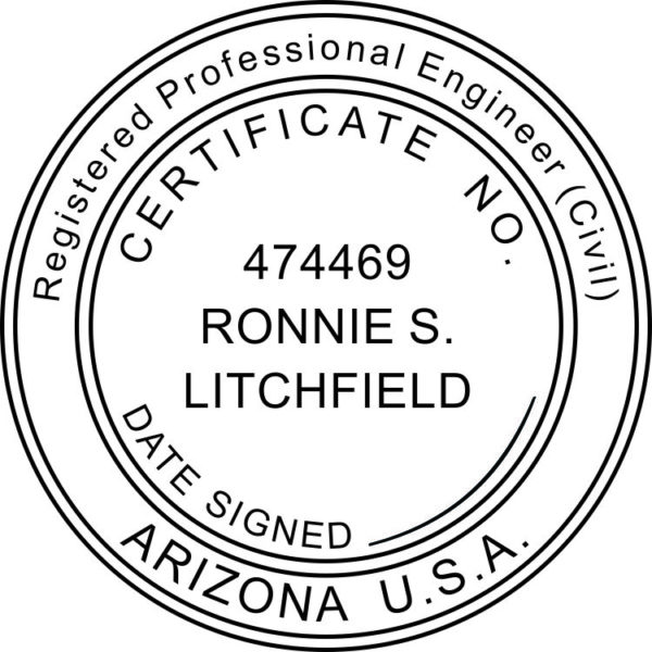 ARIZONA Pre-inked Registered Professional Engineer Stamp