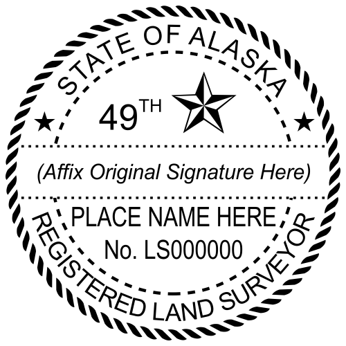 ALASKA Pre-inked Registered Professional Land Surveyor Stamp