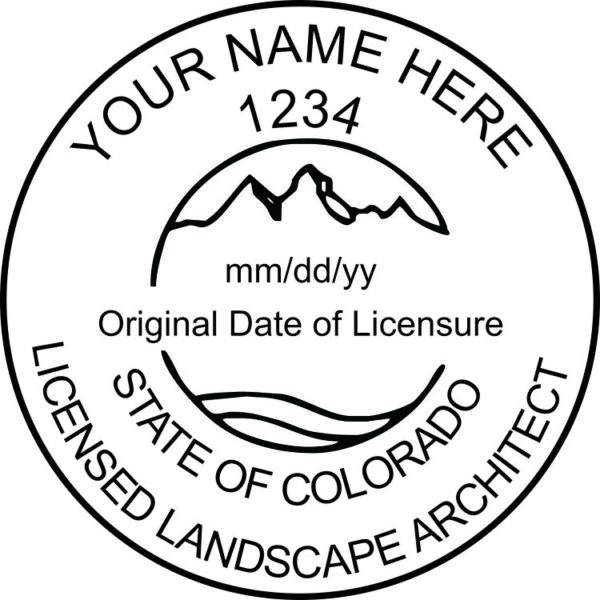 COLORADO Pre-inked Licensed Landscape Architect Stamp