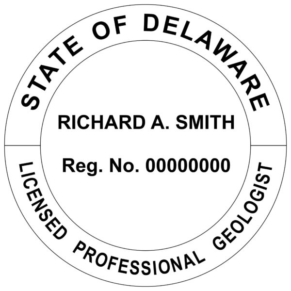 DELAWARE Pre-inked Licensed Professional Geologist Stamp