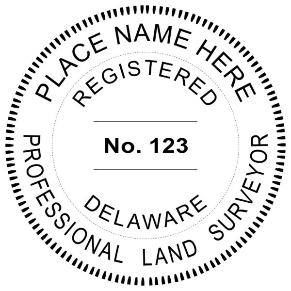 DELAWARE Pre-inked Registered Professional Land Surveyor Stamp