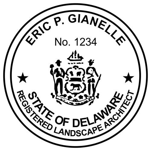 DELAWARE Pre-inked Registered Landscape Architect Stamp