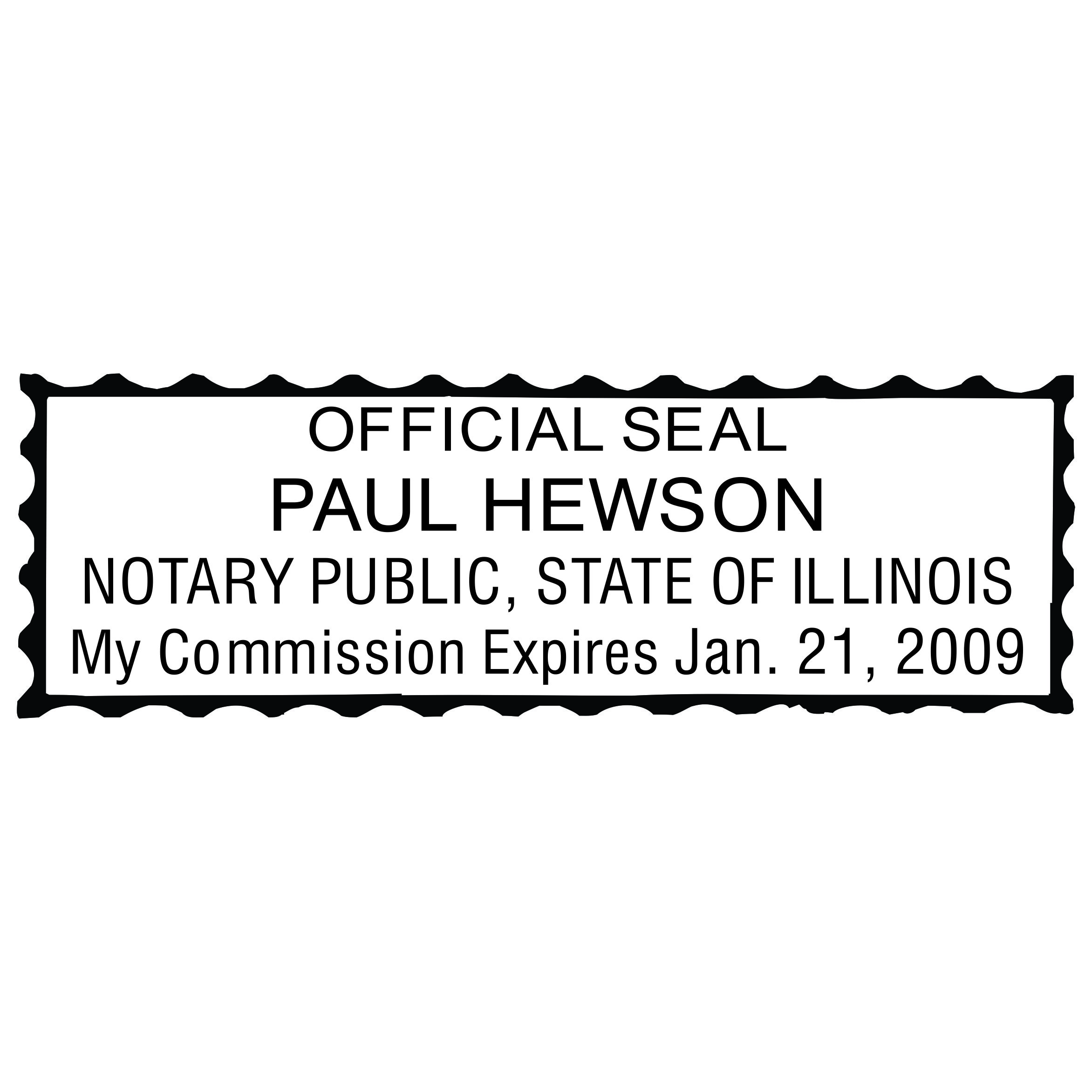 ILLINOIS Custom Pre-Inked OFFICIAL NOTARY SEAL RUBBER STAMP Office use 