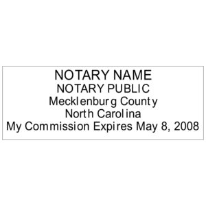 NORTH CARLOLINA Notary Stamp