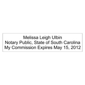 SOUTH CAROLINA Notary Stamp