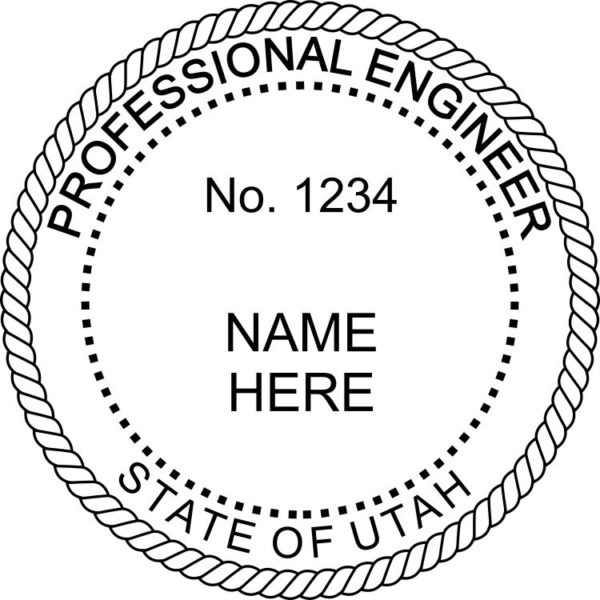 UTAH Pre-inked Professional Engineer Stamp
