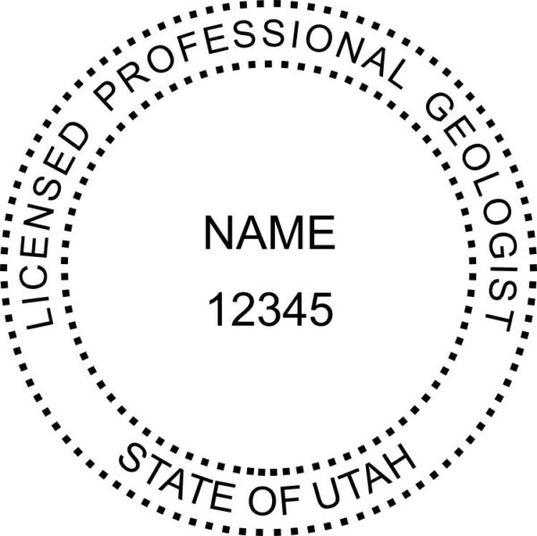 UTAH Pre-inked Licensed Professional Geologist Stamp