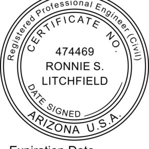 ARIZONA Trodat Self-inking Registered Professional Engineer With Expiration Date Stamp