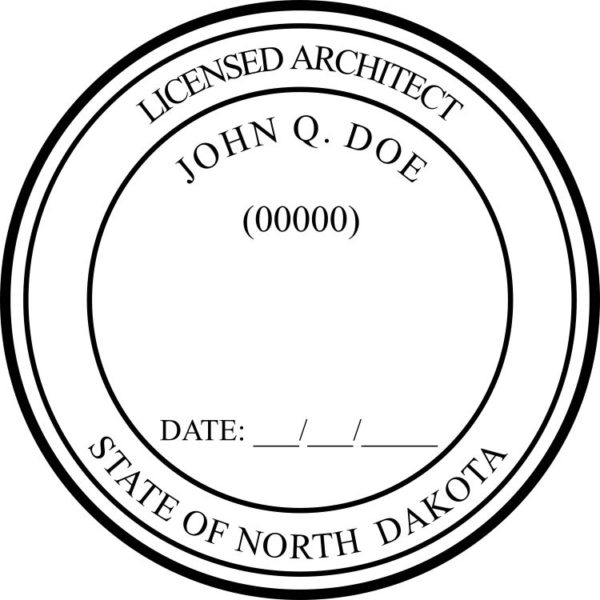 NORTH DAKOTA Trodat Self-inking Licensed Architect Stamp