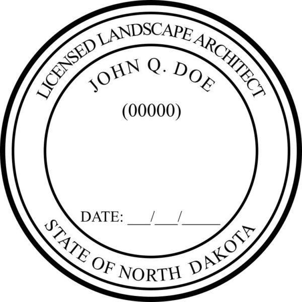 NORTH DAKOTA Licensed Landscape Architect Stamp