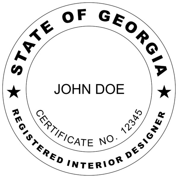 GEORGIA Pre-inked Registered Interior Designer Stamp