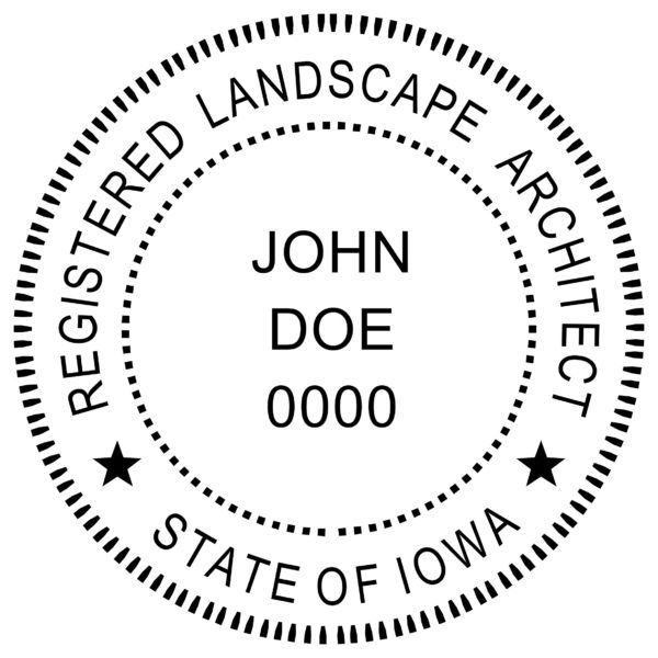 IOWA Pre-inked Registered Landscape Architect Stamp