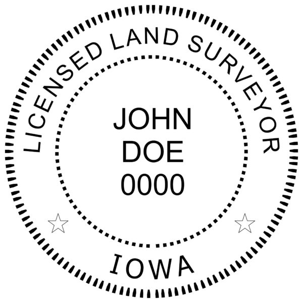 IOWA Pre-inked Licensed Land Surveyor Stamp