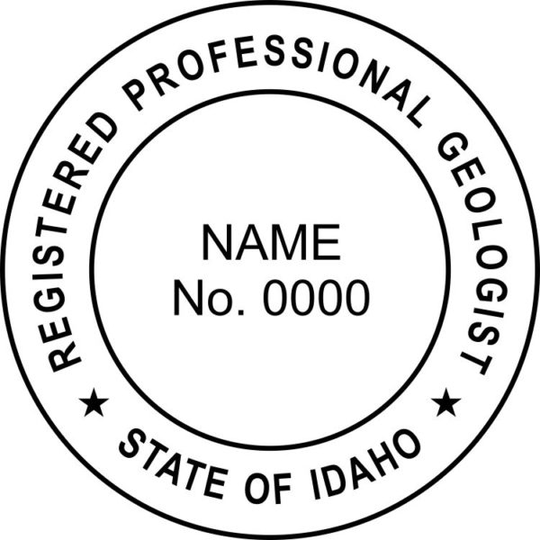 IDAHO Pre-inked Registered Professional Geologist Stamp