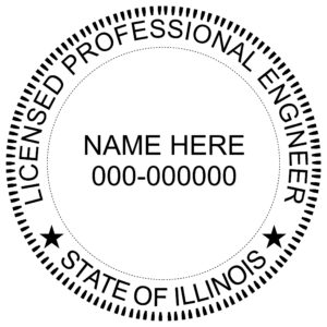 ILLINOIS Pre-inked Licensed Professional Engineer Stamp
