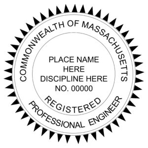 MASSACHUSETTS Pre-inked Registered Professional Engineer Stamp