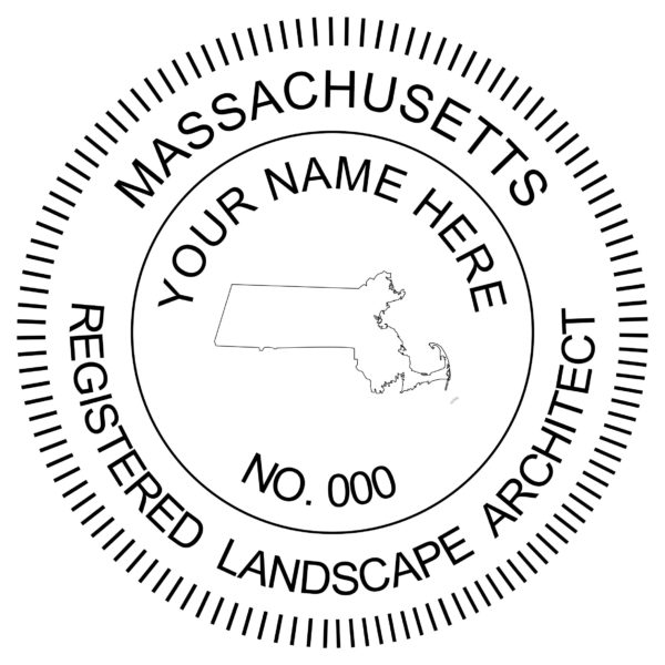 MASSACHUSETTS Pre-inked Registered Landscape Architect Stamp