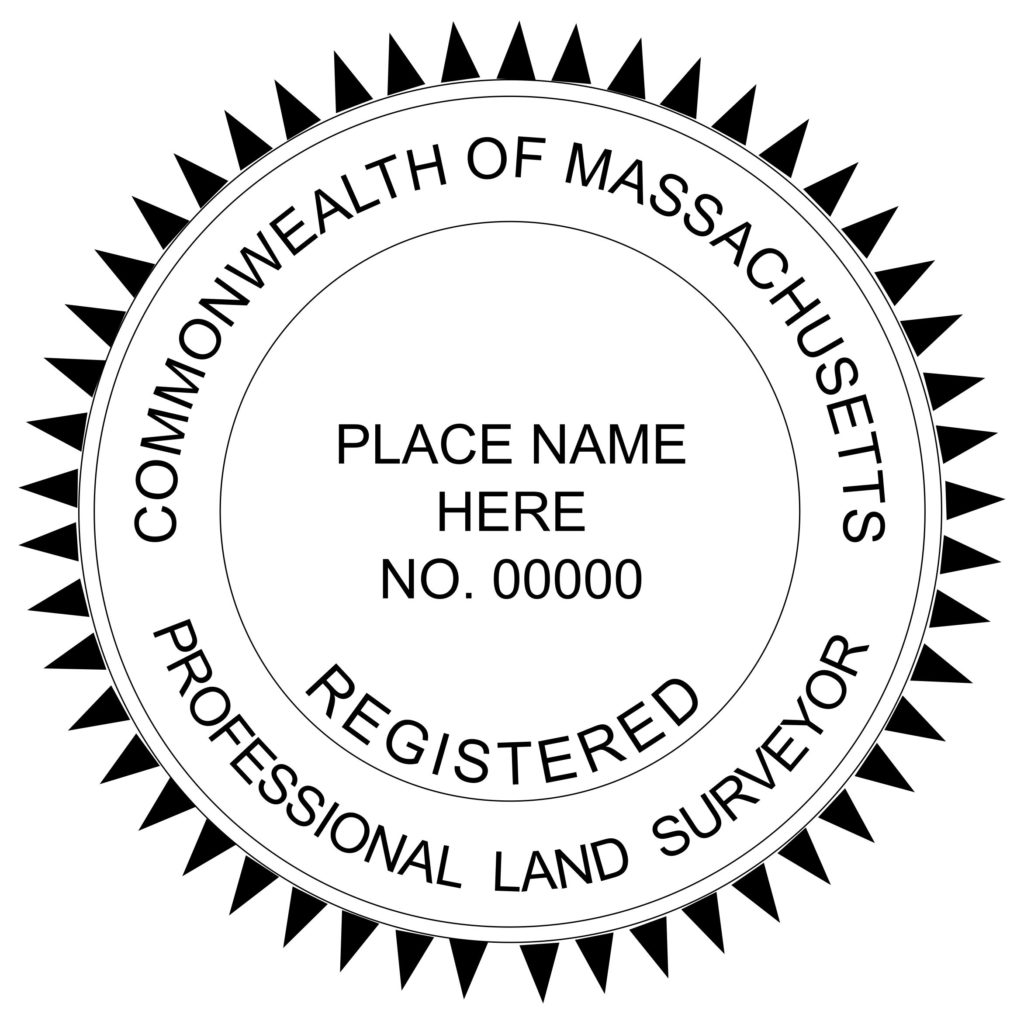 MASSACHUSETTS Preinked Registered Professional Land Surveyor Stamp