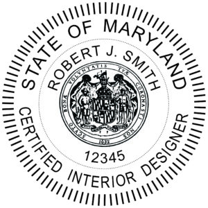 MARYLAND Pre-inked Certified Interior Designer Stamp