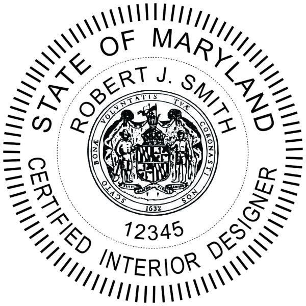 MARYLAND Certified Interior Designer Stamp