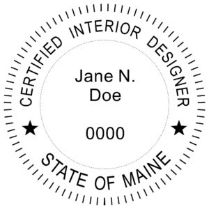 MAINE Trodat Self-inking Certified Interior Designer Stamp