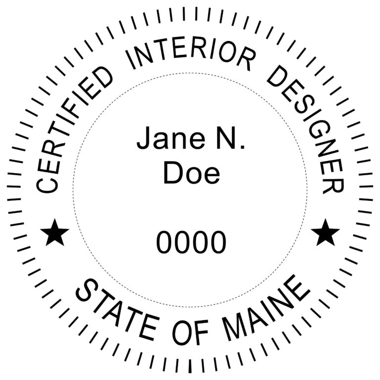 MAINE Trodat Self-inking Certified Interior Designer Stamp - Winmark