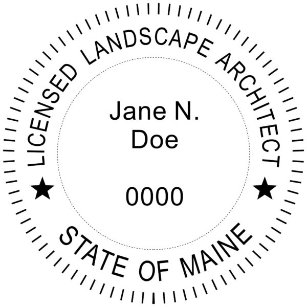 MAINE Pre-inked Licensed Landscape Architect Stamp