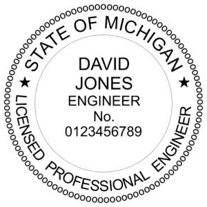 MICHIGAN Pre-inked Licensed Professional Engineer Stamp