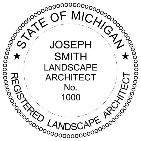 MICHIGAN Pre-inked Registered Landscape Architect Stamp
