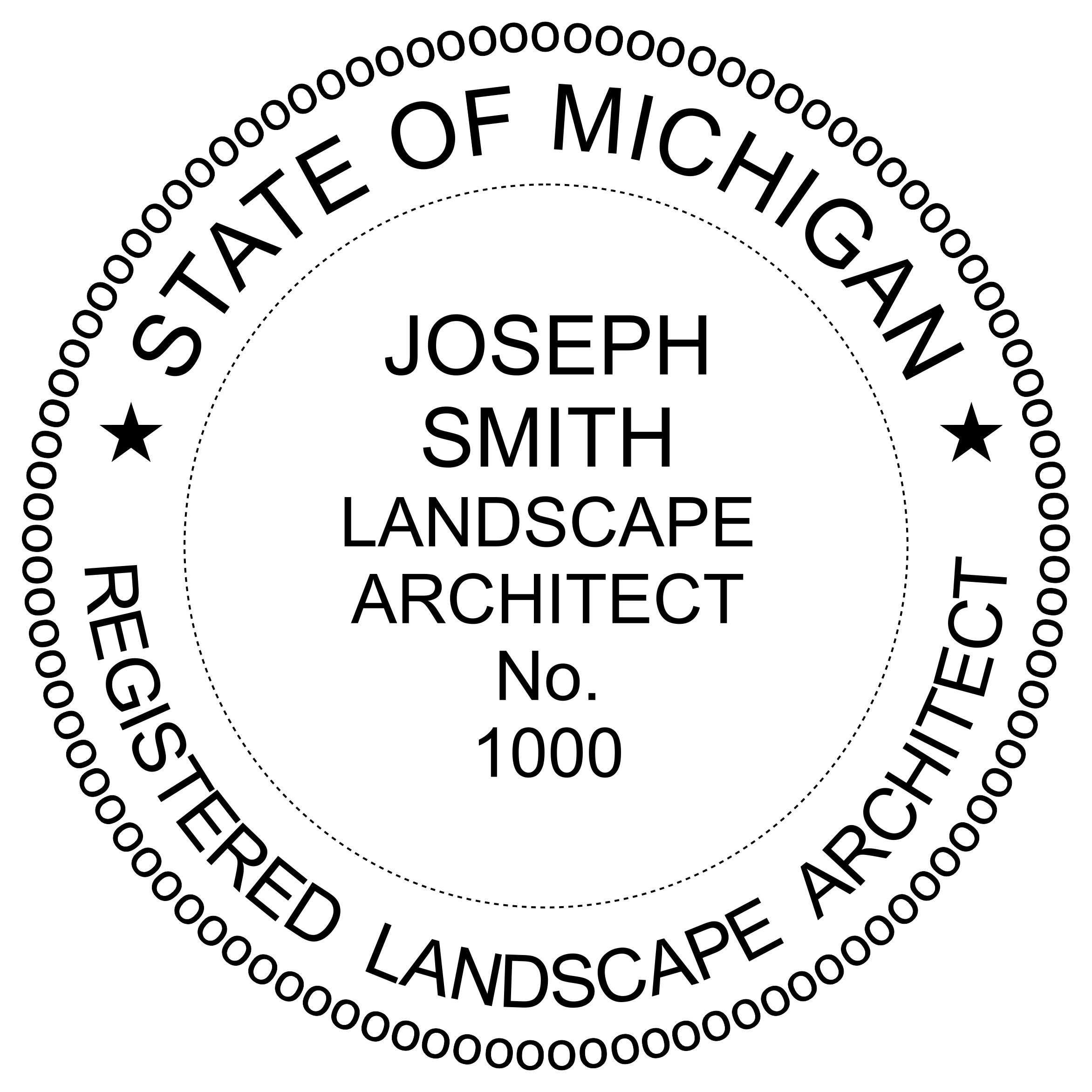Michigan Registered Landscape Architect, Landscape Architect Stamp