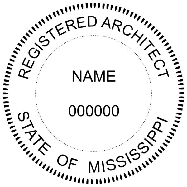 MISSISSIPPI Pre-inked Registered Architect Stamp