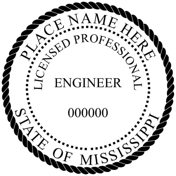 MISSISSIPPI Pre-inked Licensed Professional Engineer Stamp