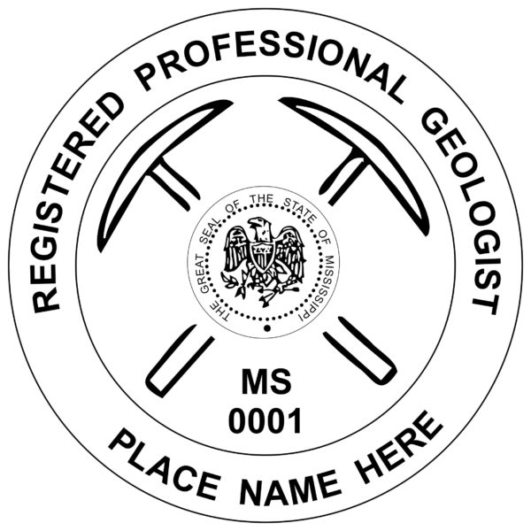 MISSISSIPPI Pre-inked Registered Professional Geologist Stamp