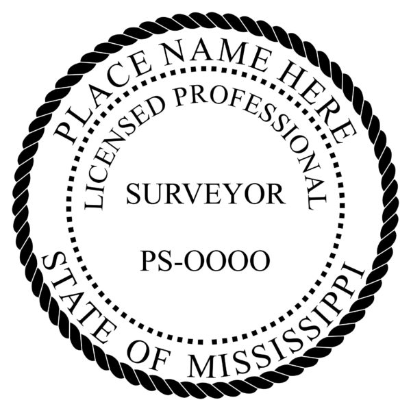 MISSISSIPPI Pre-inked Licensed Professional Land Surveyor Stamp