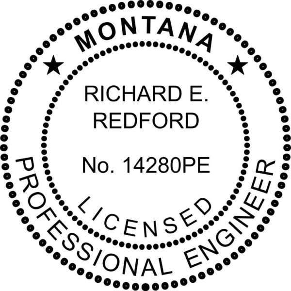 MONTANA Licensed Professional Engineer Digital Stamp File