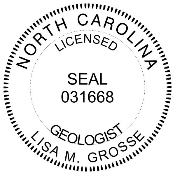 NORTH CAROLINA Pre-inked Licensed Geologist Stamp