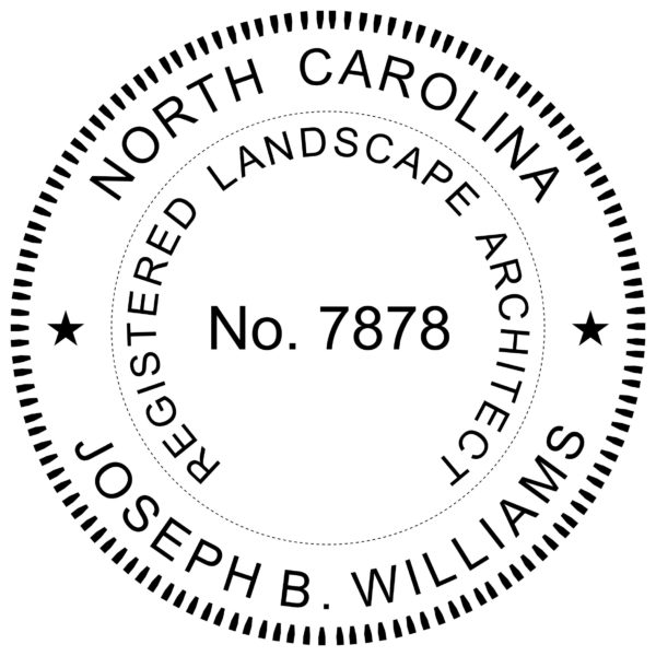 NORTH CAROLINA Pre-inked Registered Landscape Architect Stamp
