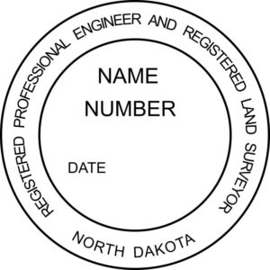 NORTH DAKOTA Pre-inked Registered Professional Land Surveyor Stamp