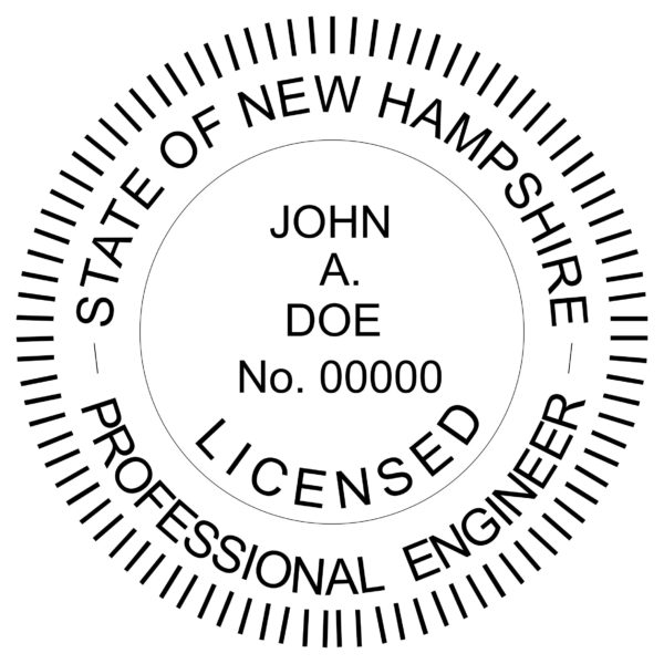 NEW HAMPSHIRE Pre-inked Licensed Professional Engineer Stamp